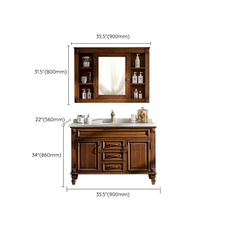 Freestanding Mirror Included Bathroom Vanity Set with Sink Faucet Clearhalo 'Bathroom Remodel & Bathroom Fixtures' 'Bathroom Vanities' 'bathroom_vanities' 'Home Improvement' 'home_improvement' 'home_improvement_bathroom_vanities' 7737749