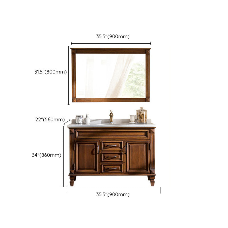 Freestanding Mirror Included Bathroom Vanity Set with Sink Faucet Clearhalo 'Bathroom Remodel & Bathroom Fixtures' 'Bathroom Vanities' 'bathroom_vanities' 'Home Improvement' 'home_improvement' 'home_improvement_bathroom_vanities' 7737750