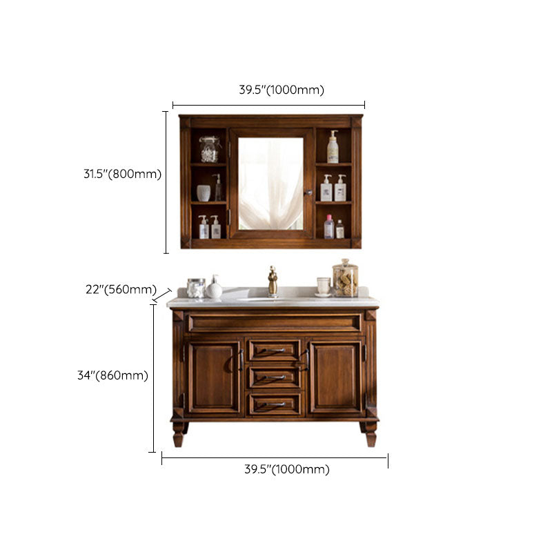 Freestanding Mirror Included Bathroom Vanity Set with Sink Faucet Clearhalo 'Bathroom Remodel & Bathroom Fixtures' 'Bathroom Vanities' 'bathroom_vanities' 'Home Improvement' 'home_improvement' 'home_improvement_bathroom_vanities' 7737752