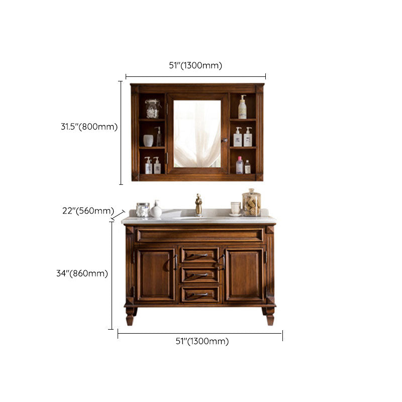 Freestanding Mirror Included Bathroom Vanity Set with Sink Faucet Clearhalo 'Bathroom Remodel & Bathroom Fixtures' 'Bathroom Vanities' 'bathroom_vanities' 'Home Improvement' 'home_improvement' 'home_improvement_bathroom_vanities' 7737761