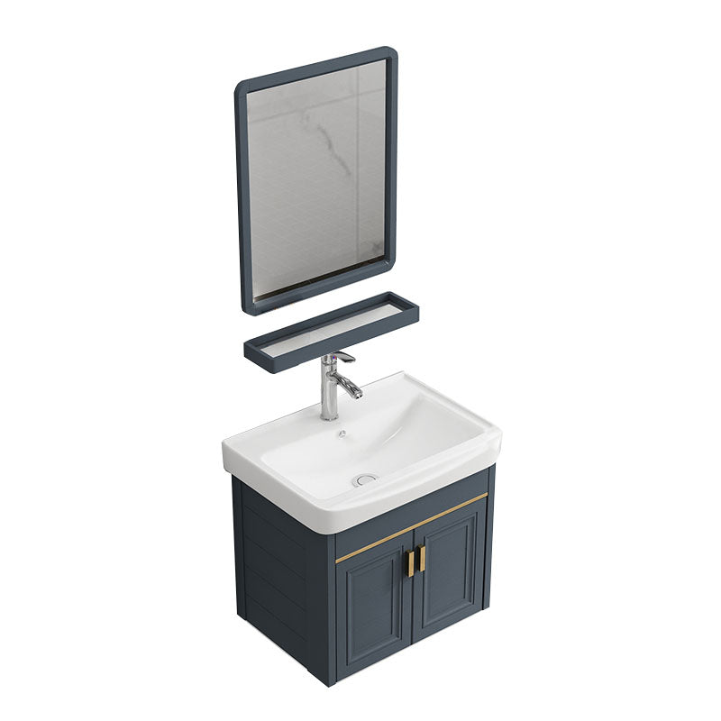 Modern Metal Blue Wall Mount Sink Vanity Faucet Included for Bathroom Vanity & Faucet & Mirrors 20"L x 14"W x 18"H Towel Bar Not Included Clearhalo 'Bathroom Remodel & Bathroom Fixtures' 'Bathroom Vanities' 'bathroom_vanities' 'Home Improvement' 'home_improvement' 'home_improvement_bathroom_vanities' 7737767