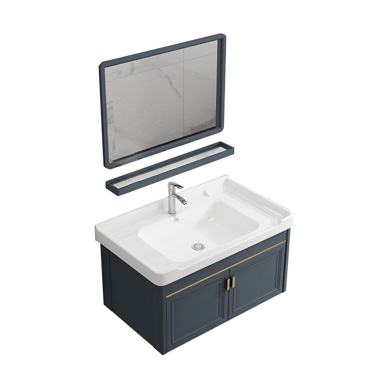 Modern Metal Blue Wall Mount Sink Vanity Faucet Included for Bathroom Vanity & Faucet & Mirrors Towel Bar Not Included Clearhalo 'Bathroom Remodel & Bathroom Fixtures' 'Bathroom Vanities' 'bathroom_vanities' 'Home Improvement' 'home_improvement' 'home_improvement_bathroom_vanities' 7737772