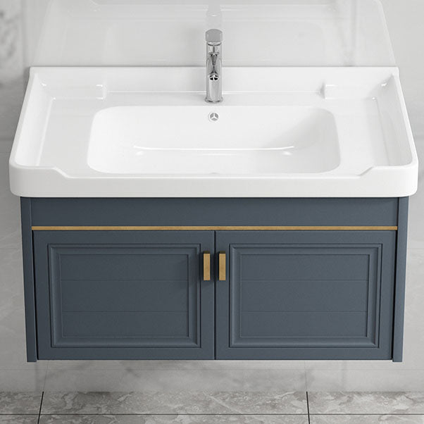 Modern Metal Blue Wall Mount Sink Vanity Faucet Included for Bathroom Clearhalo 'Bathroom Remodel & Bathroom Fixtures' 'Bathroom Vanities' 'bathroom_vanities' 'Home Improvement' 'home_improvement' 'home_improvement_bathroom_vanities' 7737774