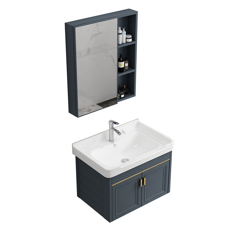 Modern Metal Blue Wall Mount Sink Vanity Faucet Included for Bathroom Vanity & Faucet & Mirror Cabinet Towel Bar Not Included Clearhalo 'Bathroom Remodel & Bathroom Fixtures' 'Bathroom Vanities' 'bathroom_vanities' 'Home Improvement' 'home_improvement' 'home_improvement_bathroom_vanities' 7737778
