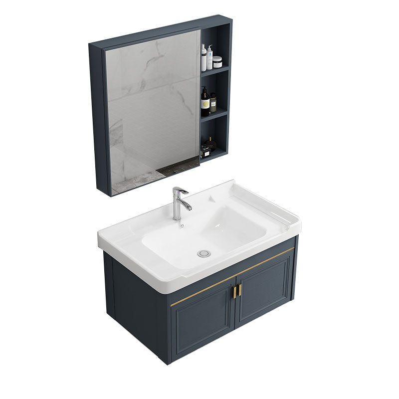 Modern Metal Blue Wall Mount Sink Vanity Faucet Included for Bathroom Vanity & Faucet & Mirror Cabinet Towel Bar Not Included Clearhalo 'Bathroom Remodel & Bathroom Fixtures' 'Bathroom Vanities' 'bathroom_vanities' 'Home Improvement' 'home_improvement' 'home_improvement_bathroom_vanities' 7737779