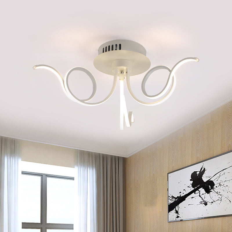 Octopus Flush Light Fixture Contemporary Acrylic 3/6/8 Lights Living Room LED Ceiling Mount Light Fixture in Warm/White Clearhalo 'Ceiling Lights' 'Close To Ceiling Lights' 'Close to ceiling' 'Semi-flushmount' Lighting' 773829