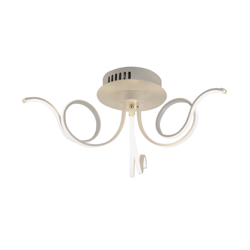 Octopus Flush Light Fixture Contemporary Acrylic 3/6/8 Lights Living Room LED Ceiling Mount Light Fixture in Warm/White Clearhalo 'Ceiling Lights' 'Close To Ceiling Lights' 'Close to ceiling' 'Semi-flushmount' Lighting' 773830