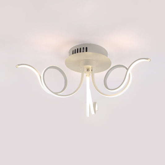 Octopus Flush Light Fixture Contemporary Acrylic 3/6/8 Lights Living Room LED Ceiling Mount Light Fixture in Warm/White Clearhalo 'Ceiling Lights' 'Close To Ceiling Lights' 'Close to ceiling' 'Semi-flushmount' Lighting' 773831