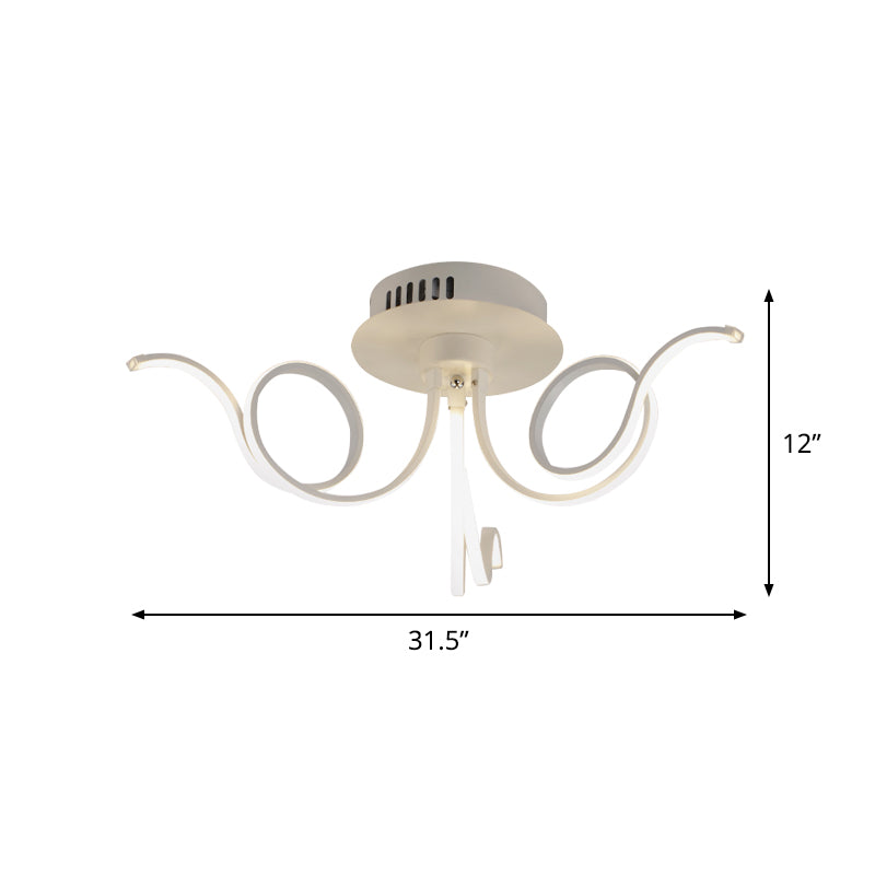 Octopus Flush Light Fixture Contemporary Acrylic 3/6/8 Lights Living Room LED Ceiling Mount Light Fixture in Warm/White Clearhalo 'Ceiling Lights' 'Close To Ceiling Lights' 'Close to ceiling' 'Semi-flushmount' Lighting' 773832