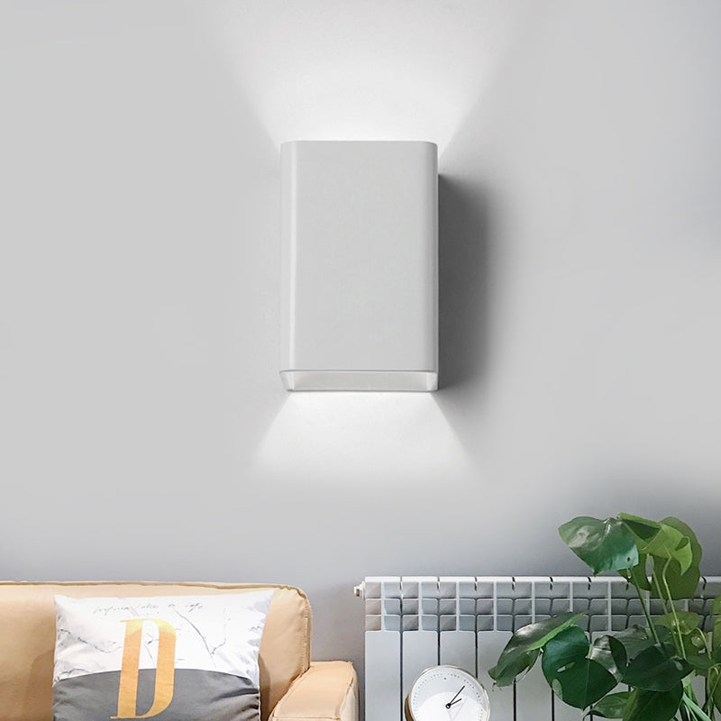 Black/White Cube Shade Wall Mount Light Contemporary LED Metallic Wall Lamp for Bedside, Warm/White Lighting White Clearhalo 'Cast Iron' 'Glass' 'Industrial' 'Modern wall lights' 'Modern' 'Tiffany' 'Traditional wall lights' 'Wall Lamps & Sconces' 'Wall Lights' Lighting' 773843