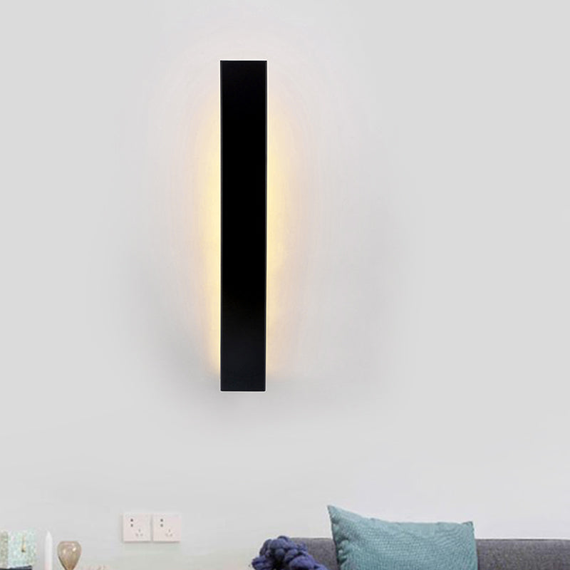 Simplistic Style LED Wall Lighting with Aluminum Shade Black/White Finish Linear Sconce Lighting for Bedroom Clearhalo 'Cast Iron' 'Glass' 'Industrial' 'Modern wall lights' 'Modern' 'Tiffany' 'Traditional wall lights' 'Wall Lamps & Sconces' 'Wall Lights' Lighting' 773870
