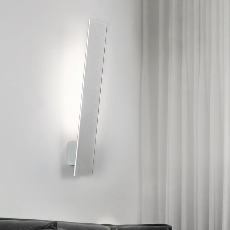 Simplistic Style LED Wall Lighting with Aluminum Shade Black/White Finish Linear Sconce Lighting for Bedroom Grey Clearhalo 'Cast Iron' 'Glass' 'Industrial' 'Modern wall lights' 'Modern' 'Tiffany' 'Traditional wall lights' 'Wall Lamps & Sconces' 'Wall Lights' Lighting' 773878