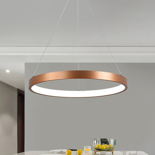 Modern 1/2/3-Head Chandelier Light Fixture with Acrylic Shade Gold Ring Hanging Ceiling Light in Warm/White Light 1 Gold Clearhalo 'Ceiling Lights' 'Chandeliers' 'Modern Chandeliers' 'Modern' Lighting' 773902