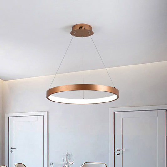 Modern 1/2/3-Head Chandelier Light Fixture with Acrylic Shade Gold Ring Hanging Ceiling Light in Warm/White Light Clearhalo 'Ceiling Lights' 'Chandeliers' 'Modern Chandeliers' 'Modern' Lighting' 773903