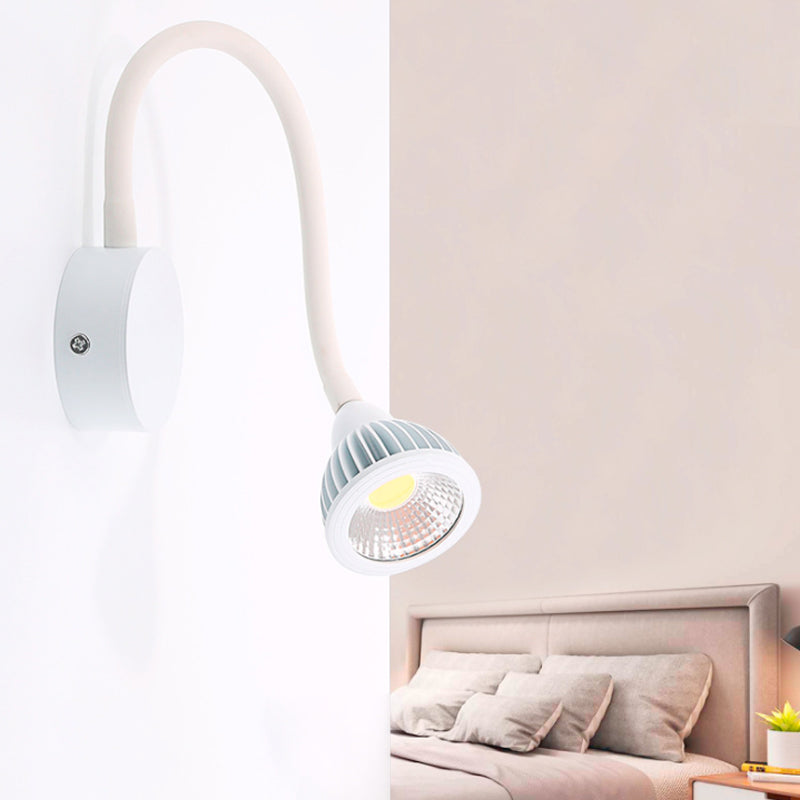 Dome Aluminum Wall Sconce Light Modern Style LED Adjustable White Wall Lighting with/without Switch, Warm/White Light White No Switch Clearhalo 'Cast Iron' 'Glass' 'Industrial' 'Modern wall lights' 'Modern' 'Tiffany' 'Traditional wall lights' 'Wall Lamps & Sconces' 'Wall Lights' Lighting' 773956
