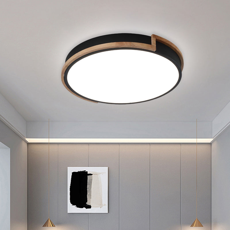 13"/17"/21" W Slim Drum Bedroom Flush Ceiling Light Eye-Caring Acrylic Macron Loft Led Ceiling Lamp in Black/Grey/White Clearhalo 'Ceiling Lights' 'Close To Ceiling Lights' 'Close to ceiling' 'Flush mount' Lighting' 774002