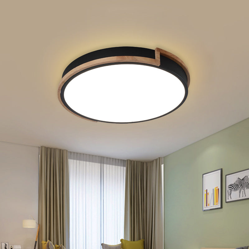 13"/17"/21" W Slim Drum Bedroom Flush Ceiling Light Eye-Caring Acrylic Macron Loft Led Ceiling Lamp in Black/Grey/White Clearhalo 'Ceiling Lights' 'Close To Ceiling Lights' 'Close to ceiling' 'Flush mount' Lighting' 774003