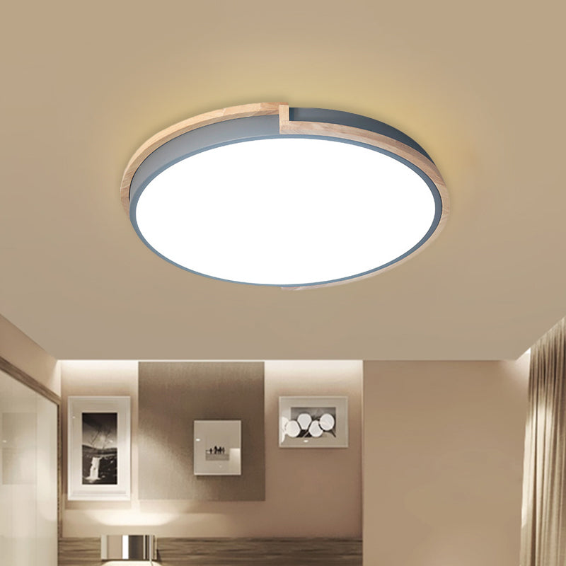 13"/17"/21" W Slim Drum Bedroom Flush Ceiling Light Eye-Caring Acrylic Macron Loft Led Ceiling Lamp in Black/Grey/White Clearhalo 'Ceiling Lights' 'Close To Ceiling Lights' 'Close to ceiling' 'Flush mount' Lighting' 774009