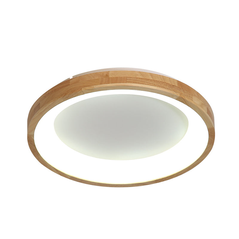 12"/16"/19.5" Wide Dented Circular LED Flush-mount Light Nordic Style Wood and Acrylic Ceiling Light for Hallway Clearhalo 'Ceiling Lights' 'Close To Ceiling Lights' 'Close to ceiling' 'Flush mount' Lighting' 774017