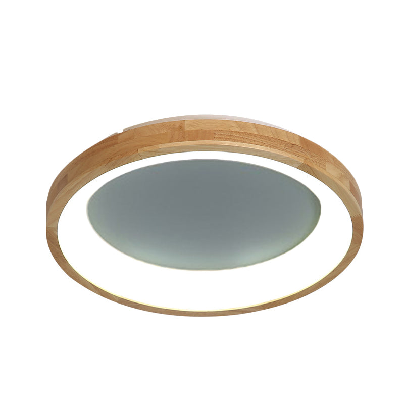 12"/16"/19.5" Wide Dented Circular LED Flush-mount Light Nordic Style Wood and Acrylic Ceiling Light for Hallway Clearhalo 'Ceiling Lights' 'Close To Ceiling Lights' 'Close to ceiling' 'Flush mount' Lighting' 774029