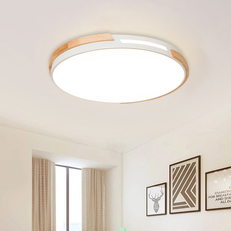 Flat Circle LED Flush Ceiling Light Macaron Style Acrylic Green/Grey/White Ceiling Lamp for Dining Room Corridor Clearhalo 'Ceiling Lights' 'Close To Ceiling Lights' 'Close to ceiling' 'Flush mount' Lighting' 774362