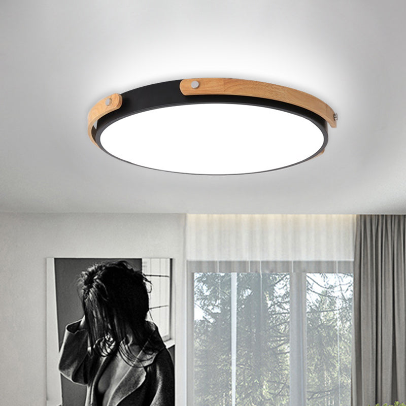 Black/White Circle Bathroom Ceiling Mount Light Acrylic Modern Style LED Ceiling Lamp in Warm/White Light Clearhalo 'Ceiling Lights' 'Close To Ceiling Lights' 'Close to ceiling' 'Flush mount' Lighting' 774376