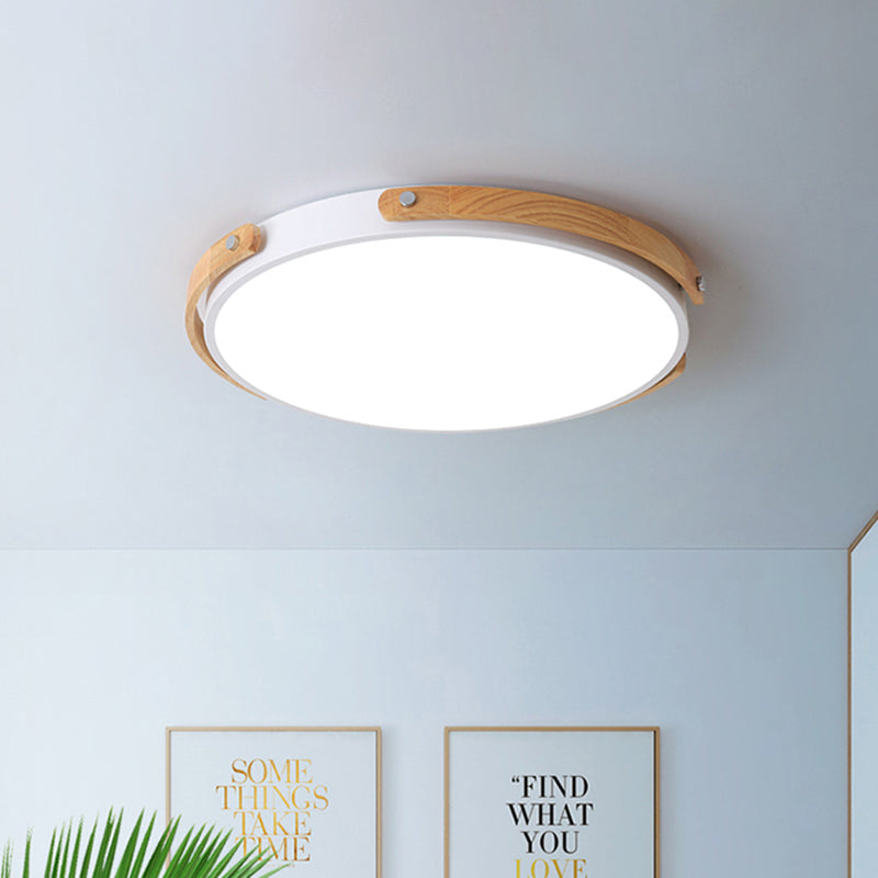 Black/White Circle Bathroom Ceiling Mount Light Acrylic Modern Style LED Ceiling Lamp in Warm/White Light White Clearhalo 'Ceiling Lights' 'Close To Ceiling Lights' 'Close to ceiling' 'Flush mount' Lighting' 774381