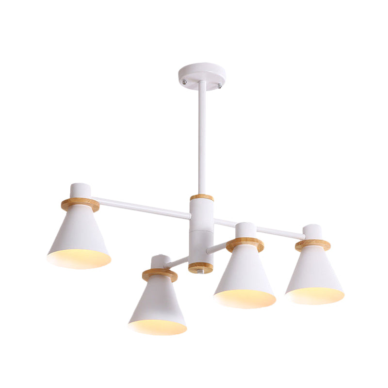 Contemporary Suspension Light Funnel Shade Metal 2-Tier 4/6/8 Lights Chandelier for Restaurant Clearhalo 'Ceiling Lights' 'Chandeliers' 'Modern Chandeliers' 'Modern' Lighting' 774409