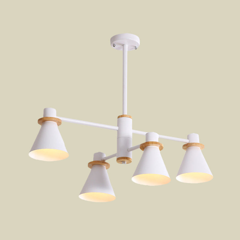 Contemporary Suspension Light Funnel Shade Metal 2-Tier 4/6/8 Lights Chandelier for Restaurant Clearhalo 'Ceiling Lights' 'Chandeliers' 'Modern Chandeliers' 'Modern' Lighting' 774410