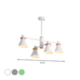 Contemporary Suspension Light Funnel Shade Metal 2-Tier 4/6/8 Lights Chandelier for Restaurant Clearhalo 'Ceiling Lights' 'Chandeliers' 'Modern Chandeliers' 'Modern' Lighting' 774411