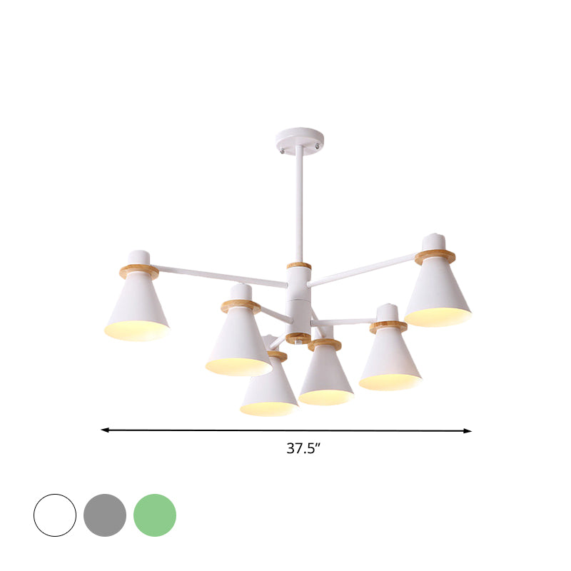 Contemporary Suspension Light Funnel Shade Metal 2-Tier 4/6/8 Lights Chandelier for Restaurant Clearhalo 'Ceiling Lights' 'Chandeliers' 'Modern Chandeliers' 'Modern' Lighting' 774421