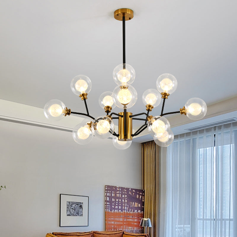 Modo Dining Table Pendant Light Metal Contemporary Chandelier in Gold & Black Clearhalo 'Ceiling Lights' 'Chandeliers' 'Modern Chandeliers' 'Modern' Lighting' 774498