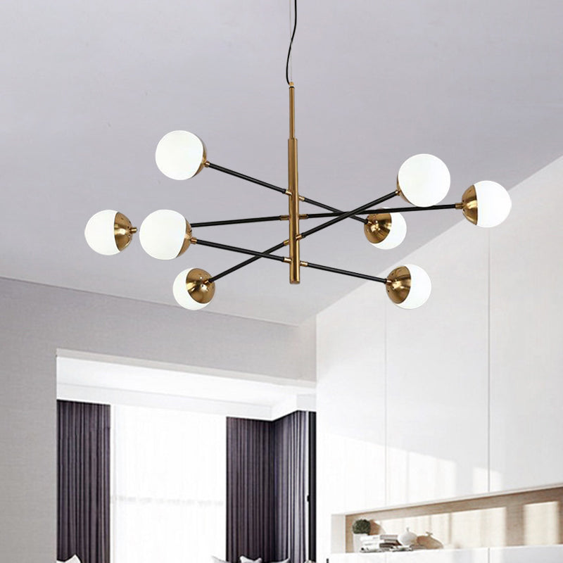 Metal Stacked Chandelier with Glass Modo Living Room Simple Style Pendant Light in Gold Clearhalo 'Ceiling Lights' 'Chandeliers' 'Modern Chandeliers' 'Modern' Lighting' 774511