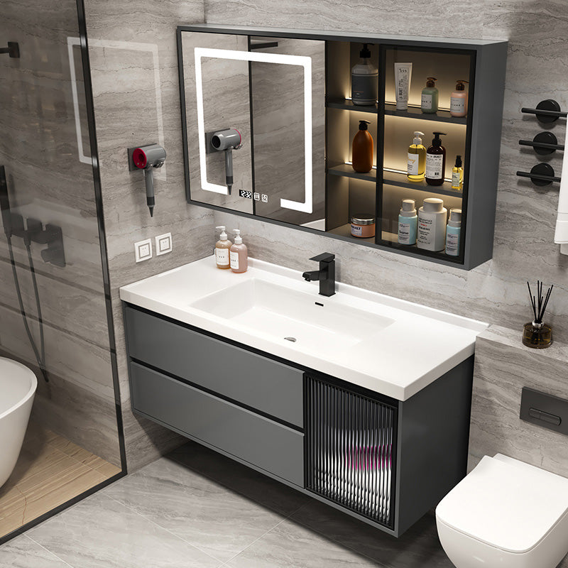 Wall Mount Sink Included Bathroom Sink Vanity with Mirror Sink Clearhalo 'Bathroom Remodel & Bathroom Fixtures' 'Bathroom Vanities' 'bathroom_vanities' 'Home Improvement' 'home_improvement' 'home_improvement_bathroom_vanities' 7754992