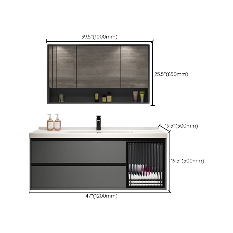 Wall Mount Sink Included Bathroom Sink Vanity with Mirror Sink Clearhalo 'Bathroom Remodel & Bathroom Fixtures' 'Bathroom Vanities' 'bathroom_vanities' 'Home Improvement' 'home_improvement' 'home_improvement_bathroom_vanities' 7755018