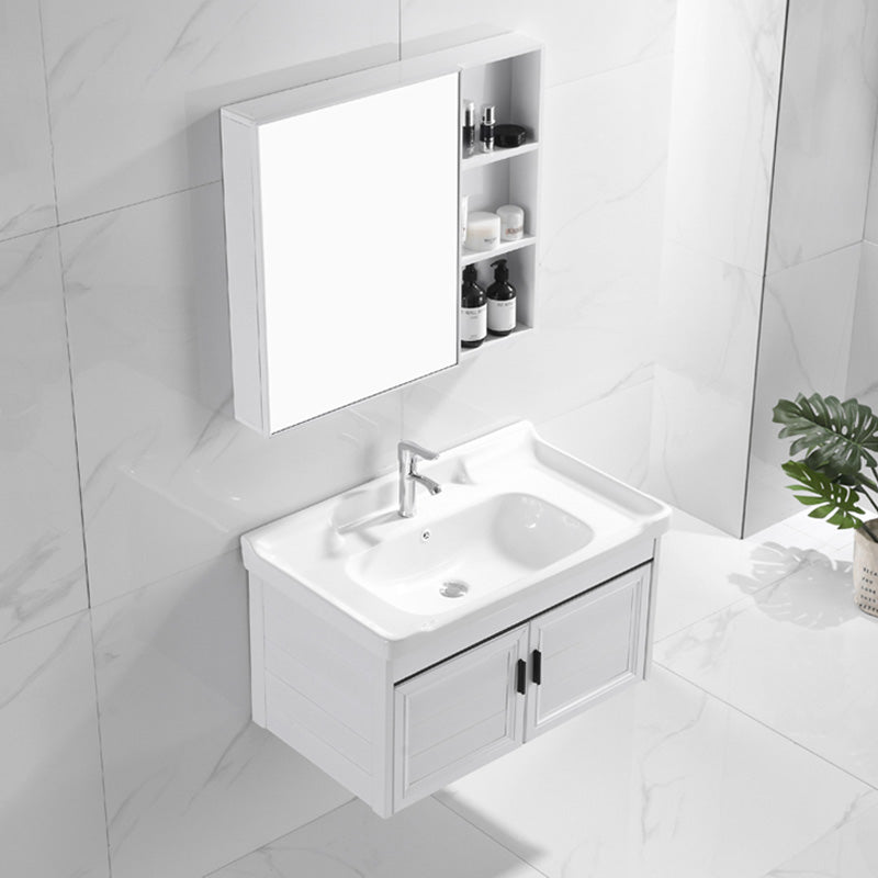 Wall Mount Modern White Bathroom Sink Vanity with Doors Sink Clearhalo 'Bathroom Remodel & Bathroom Fixtures' 'Bathroom Vanities' 'bathroom_vanities' 'Home Improvement' 'home_improvement' 'home_improvement_bathroom_vanities' 7755021