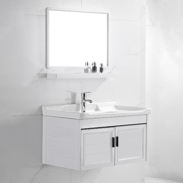 Wall Mount Modern White Bathroom Sink Vanity with Doors Sink Clearhalo 'Bathroom Remodel & Bathroom Fixtures' 'Bathroom Vanities' 'bathroom_vanities' 'Home Improvement' 'home_improvement' 'home_improvement_bathroom_vanities' 7755024