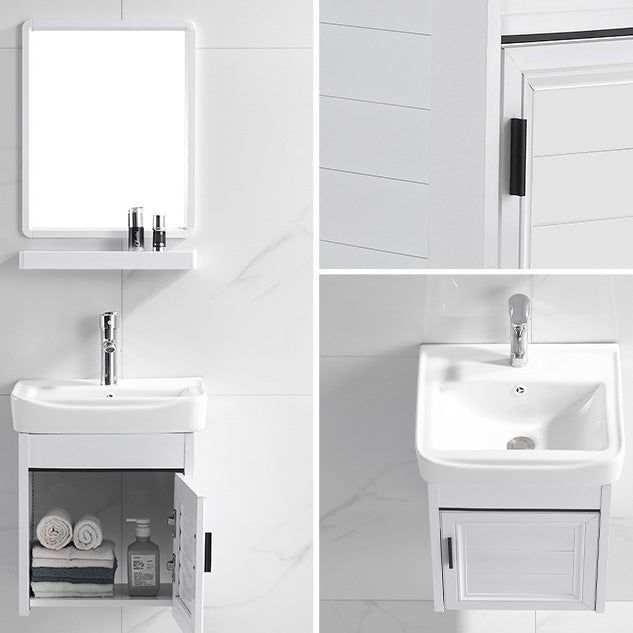 Wall Mount Modern White Bathroom Sink Vanity with Doors Sink Clearhalo 'Bathroom Remodel & Bathroom Fixtures' 'Bathroom Vanities' 'bathroom_vanities' 'Home Improvement' 'home_improvement' 'home_improvement_bathroom_vanities' 7755033