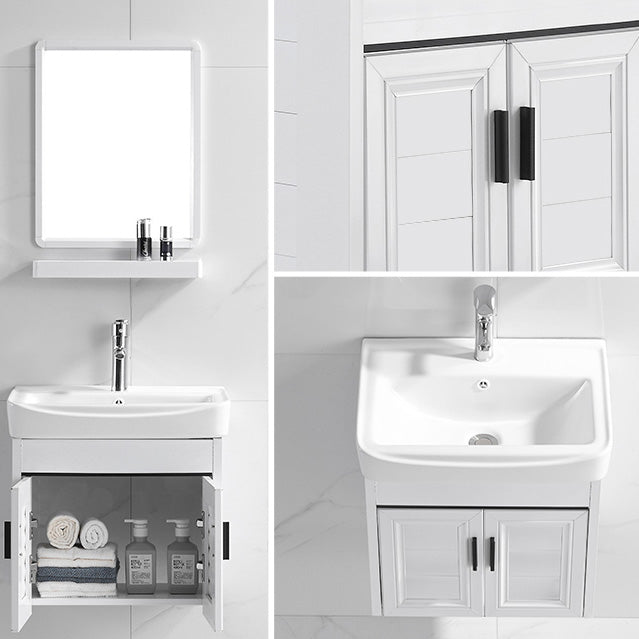 Wall Mount Modern White Bathroom Sink Vanity with Doors Sink Clearhalo 'Bathroom Remodel & Bathroom Fixtures' 'Bathroom Vanities' 'bathroom_vanities' 'Home Improvement' 'home_improvement' 'home_improvement_bathroom_vanities' 7755035