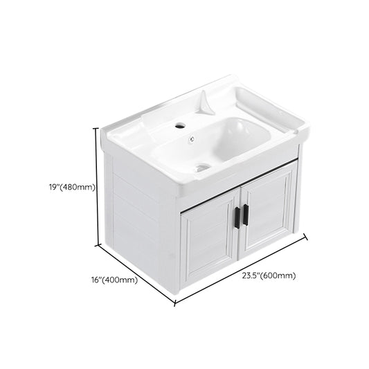 Wall Mount Modern White Bathroom Sink Vanity with Doors Sink Clearhalo 'Bathroom Remodel & Bathroom Fixtures' 'Bathroom Vanities' 'bathroom_vanities' 'Home Improvement' 'home_improvement' 'home_improvement_bathroom_vanities' 7755062