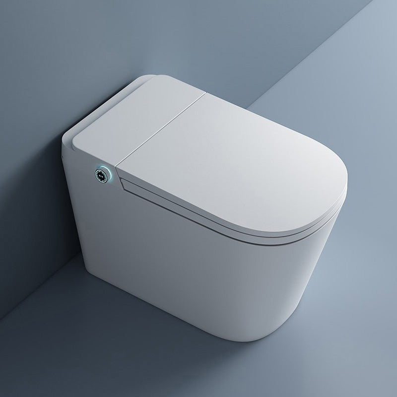 Foot Sensor Ceramic with Heated Seat Contemporary White Floor Mount Bidet Clearhalo 'Bathroom Remodel & Bathroom Fixtures' 'Bidets' 'Home Improvement' 'home_improvement' 'home_improvement_bidets' 'Toilets & Bidets' 7758323