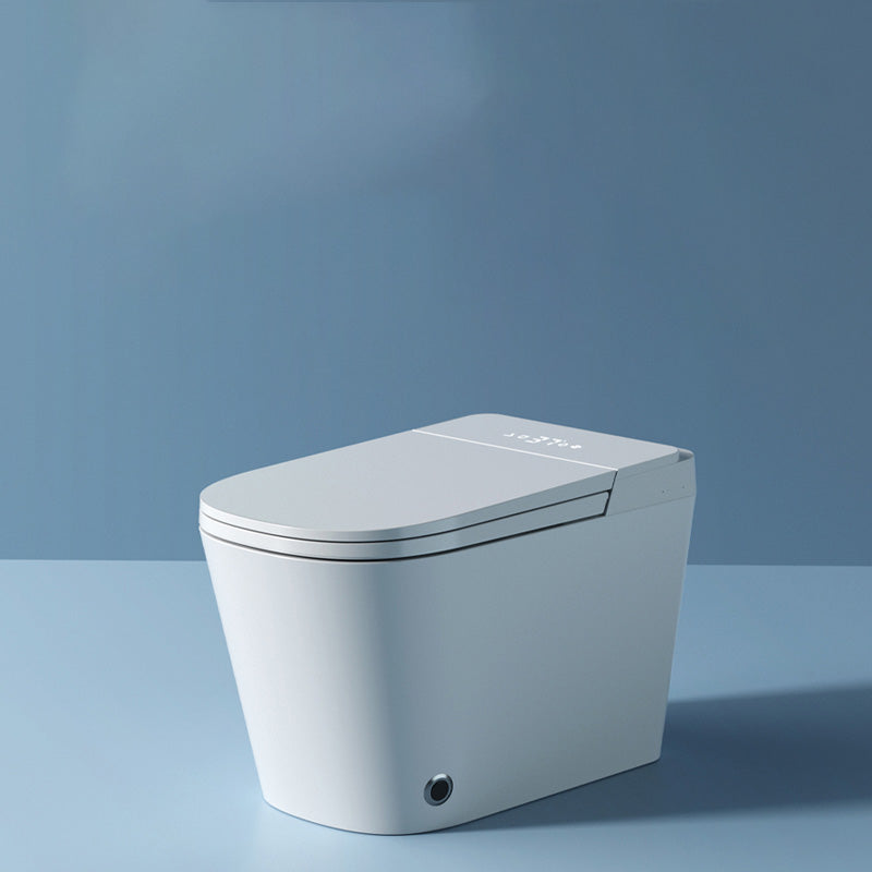 Foot Sensor Ceramic with Heated Seat Contemporary White Floor Mount Bidet Clearhalo 'Bathroom Remodel & Bathroom Fixtures' 'Bidets' 'Home Improvement' 'home_improvement' 'home_improvement_bidets' 'Toilets & Bidets' 7758324