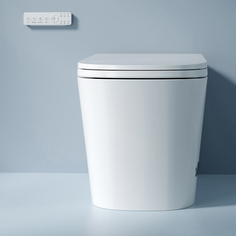 Foot Sensor Ceramic with Heated Seat Contemporary White Floor Mount Bidet Clearhalo 'Bathroom Remodel & Bathroom Fixtures' 'Bidets' 'Home Improvement' 'home_improvement' 'home_improvement_bidets' 'Toilets & Bidets' 7758325