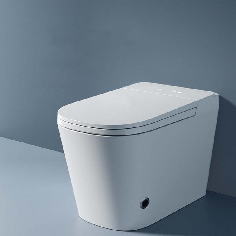 Foot Sensor Ceramic with Heated Seat Contemporary White Floor Mount Bidet Clearhalo 'Bathroom Remodel & Bathroom Fixtures' 'Bidets' 'Home Improvement' 'home_improvement' 'home_improvement_bidets' 'Toilets & Bidets' 7758326