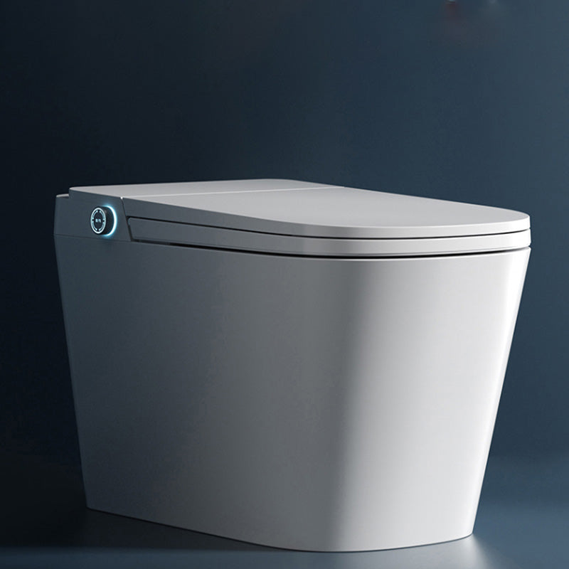 Foot Sensor Ceramic with Heated Seat Contemporary White Floor Mount Bidet Clearhalo 'Bathroom Remodel & Bathroom Fixtures' 'Bidets' 'Home Improvement' 'home_improvement' 'home_improvement_bidets' 'Toilets & Bidets' 7758327