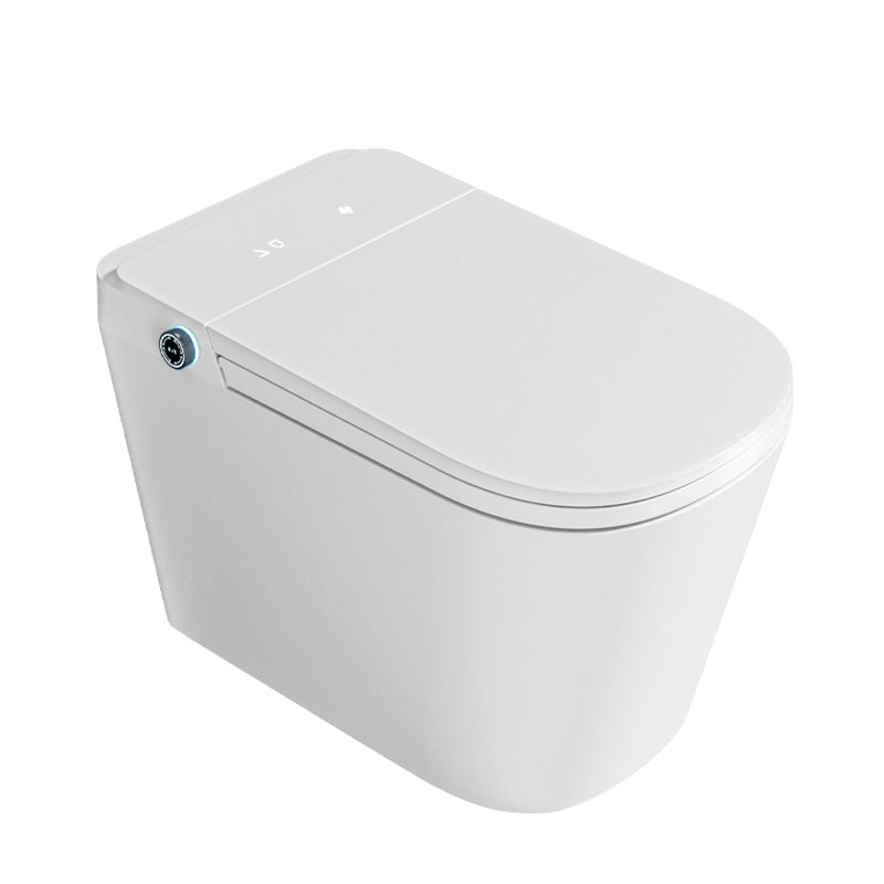 Foot Sensor Ceramic with Heated Seat Contemporary White Floor Mount Bidet Clearhalo 'Bathroom Remodel & Bathroom Fixtures' 'Bidets' 'Home Improvement' 'home_improvement' 'home_improvement_bidets' 'Toilets & Bidets' 7758328