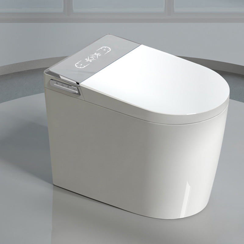 White Foot Sensor Contemporary Temperature Control Ceramic Smart Bidet 15"L x 24"W x 18"H Clearhalo 'Bathroom Remodel & Bathroom Fixtures' 'Bidets' 'Home Improvement' 'home_improvement' 'home_improvement_bidets' 'Toilets & Bidets' 7758372