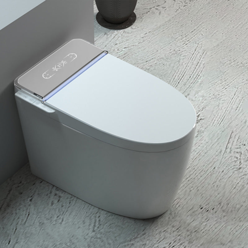 White Foot Sensor Contemporary Temperature Control Ceramic Smart Bidet 17"L x 27"W x 19"H Clearhalo 'Bathroom Remodel & Bathroom Fixtures' 'Bidets' 'Home Improvement' 'home_improvement' 'home_improvement_bidets' 'Toilets & Bidets' 7758373