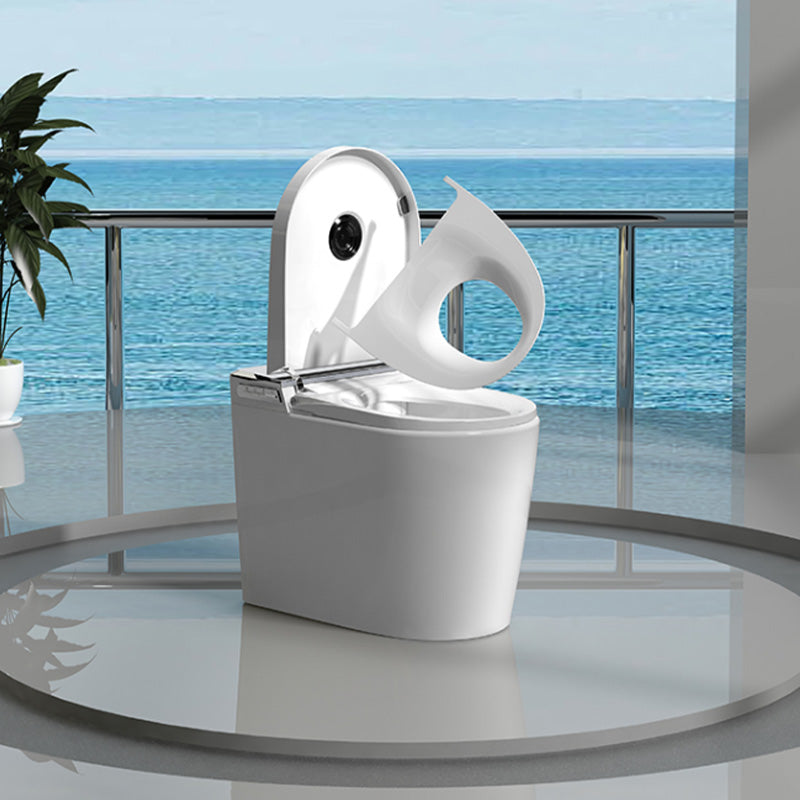 White Foot Sensor Contemporary Temperature Control Ceramic Smart Bidet Clearhalo 'Bathroom Remodel & Bathroom Fixtures' 'Bidets' 'Home Improvement' 'home_improvement' 'home_improvement_bidets' 'Toilets & Bidets' 7758375