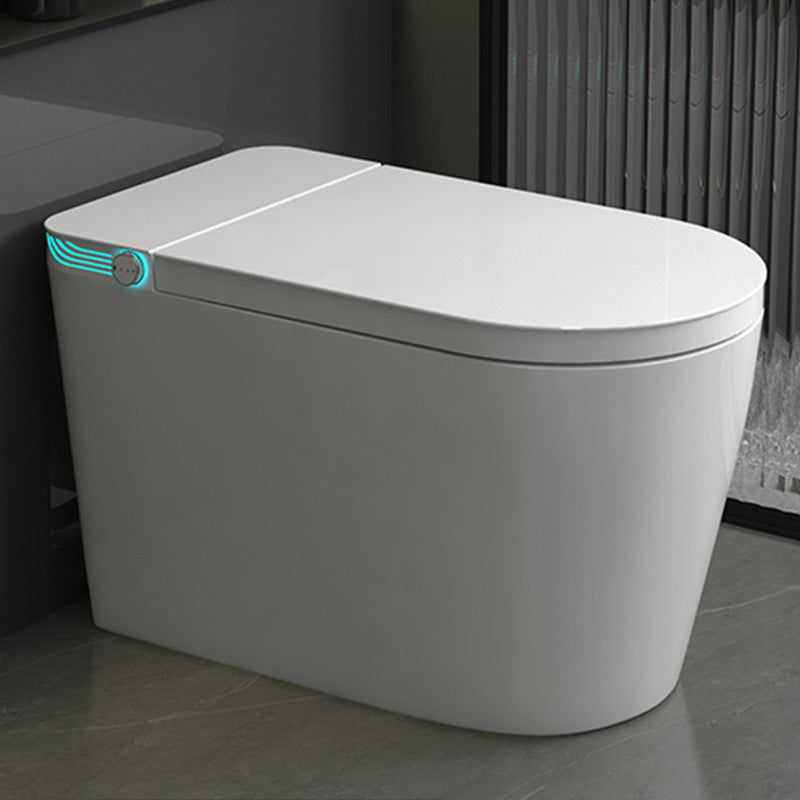 White Contemporary Foot Sensor Ceramic with Heated Seat Smart Toilet Foot Flush (Simplified Configuration) Clearhalo 'Bathroom Remodel & Bathroom Fixtures' 'Bidets' 'Home Improvement' 'home_improvement' 'home_improvement_bidets' 'Toilets & Bidets' 7758387